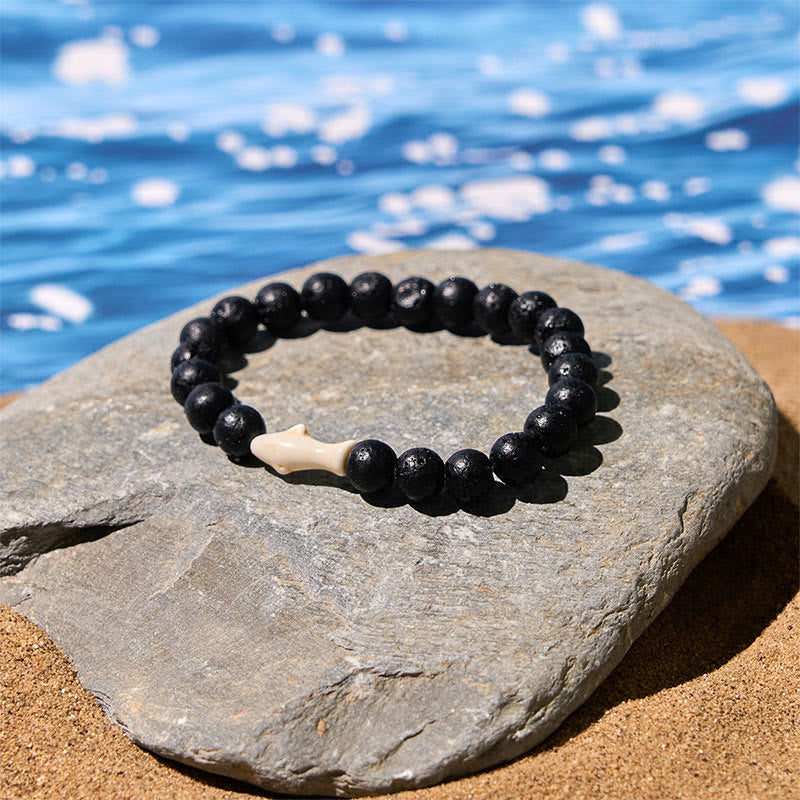 FREE Today: Positivity and Wisdom Natural Agate Stone Shark Bracelet