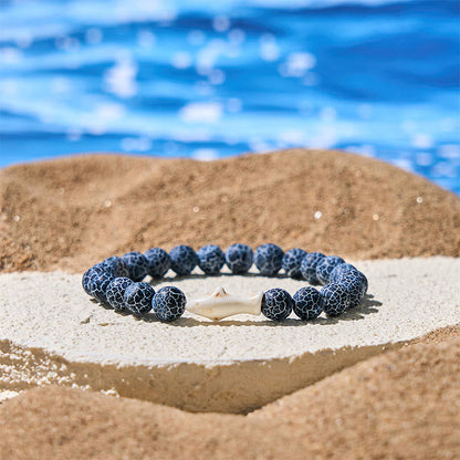 Buddha Stones Natural Agate Stone Shark Wisdom Bracelet