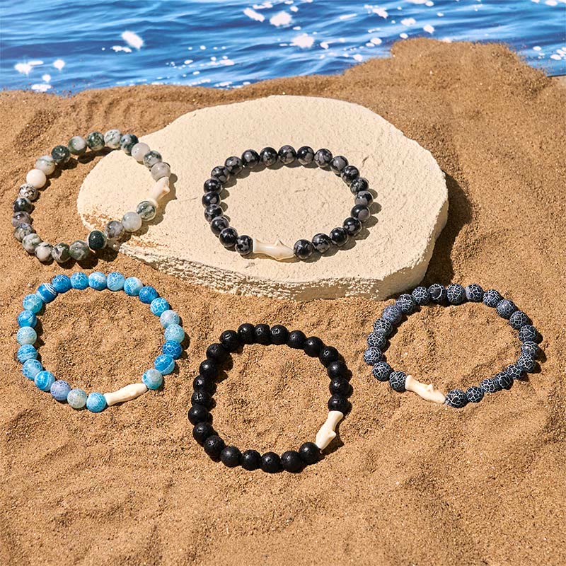 FREE Today: Positivity and Wisdom Natural Agate Stone Shark Bracelet