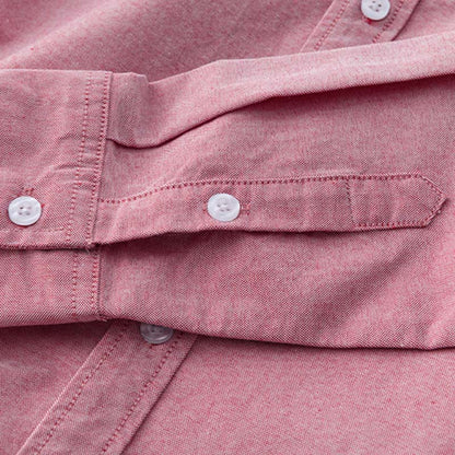 Buddha Stones Solid Color Long Sleeve Buttons Down Design Men Cotton Shirt Clothing