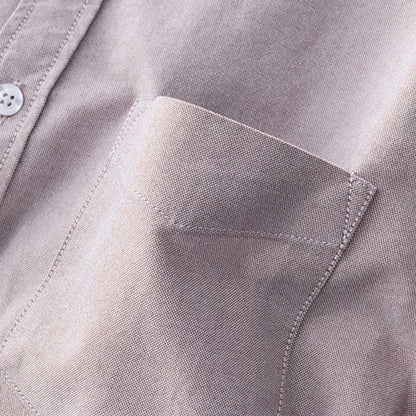 Buddha Stones Solid Color Long Sleeve Buttons Down Design Men Cotton Shirt Clothing