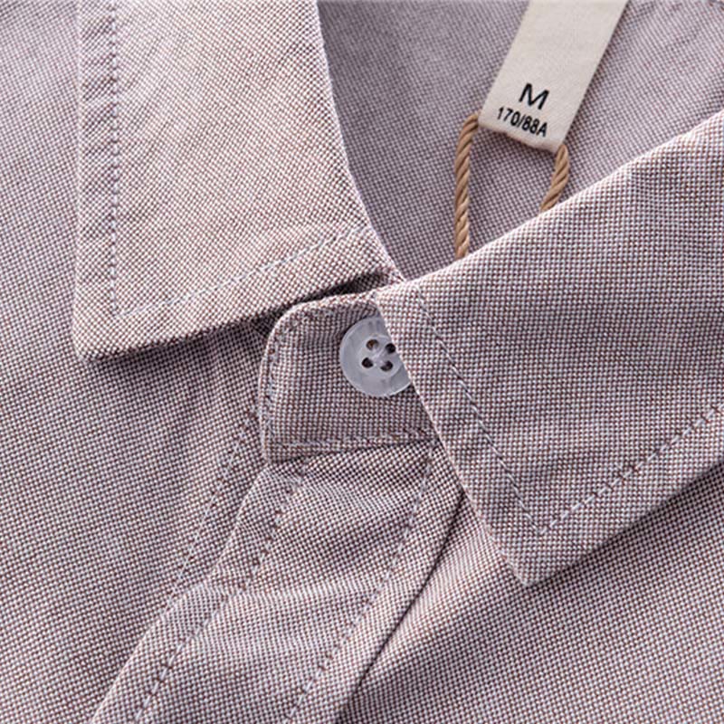 Buddha Stones Solid Color Long Sleeve Buttons Down Design Men Cotton Shirt Clothing