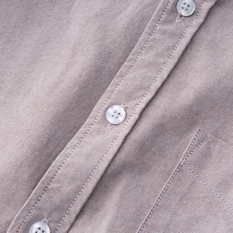 Buddha Stones Solid Color Long Sleeve Buttons Down Design Men Cotton Shirt Clothing