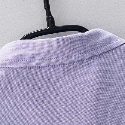 Buddha Stones Solid Color Long Sleeve Buttons Down Design Men Cotton Shirt Clothing