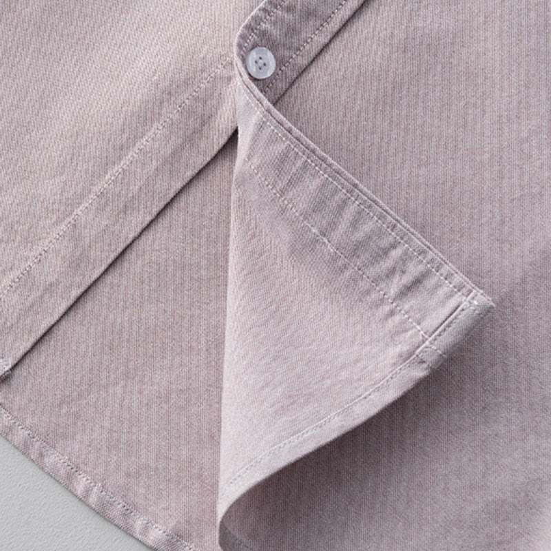 Buddha Stones Solid Color Long Sleeve Buttons Down Design Men Cotton Shirt Clothing