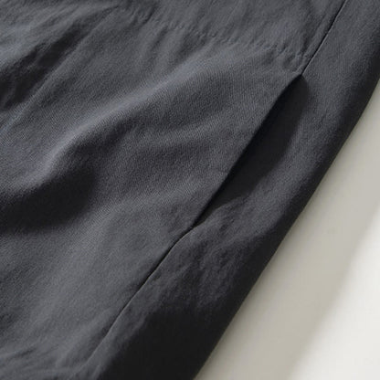 Buddha Stones Fall Solid Long Sleeve Buttons Down Men Cotton Shirt With Pockets