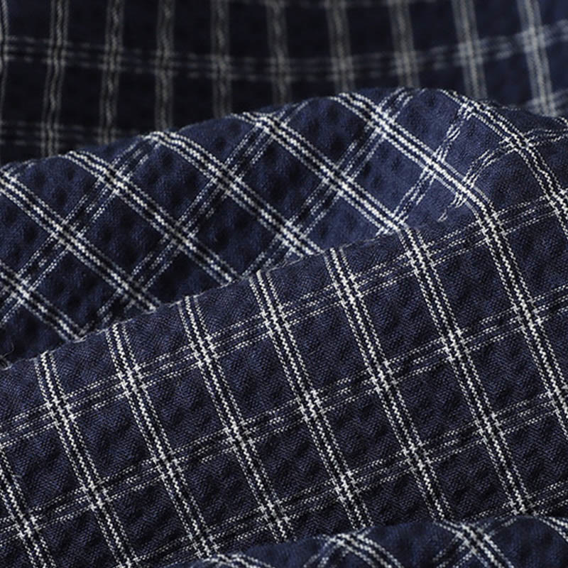 Buddha Stones Casual Plaid Pattern Women's Cotton Wide Leg Pants With Pockets