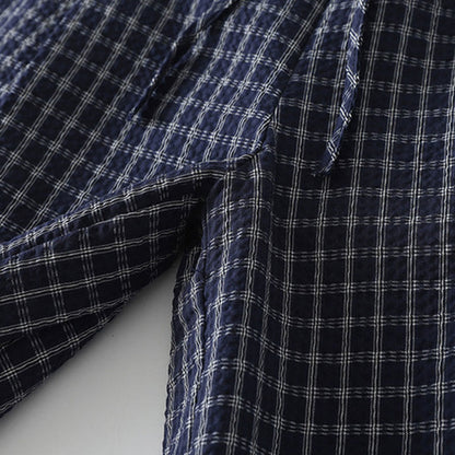 Buddha Stones Casual Plaid Pattern Women's Cotton Wide Leg Pants With Pockets