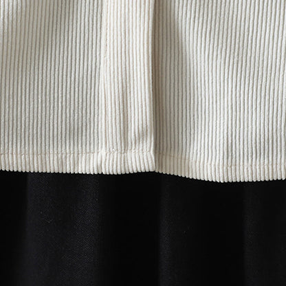 Buddha Stones Commute Plain Buttons Cotton Corduroy Women's Long Sleeve Shirt