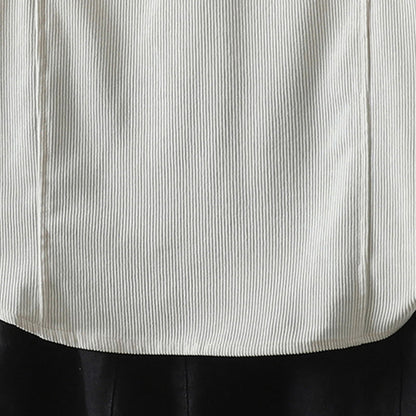 Buddha Stones Commute Plain Buttons Cotton Corduroy Women's Long Sleeve Shirt