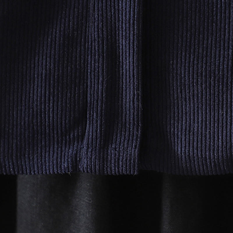Buddha Stones Commute Plain Buttons Cotton Corduroy Women's Long Sleeve Shirt