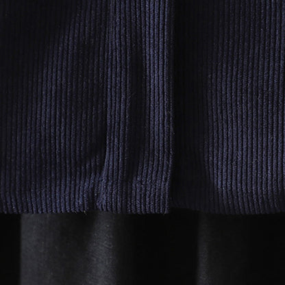 Buddha Stones Commute Plain Buttons Cotton Corduroy Women's Long Sleeve Shirt