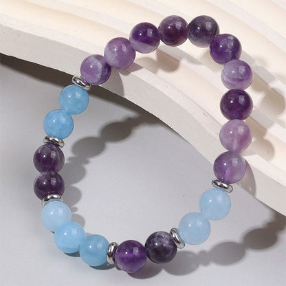 Buddha Stones Amethyst Aquamarine Spacer Beads Peace Bracelet