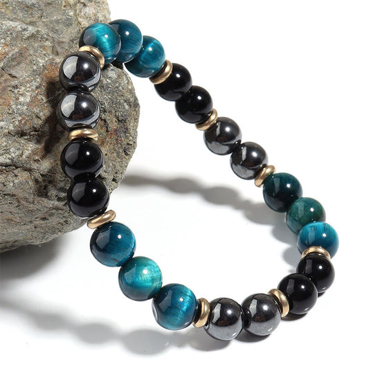 Buddha Stones Natural Blue Tiger Eye Beads Balance Bracelet