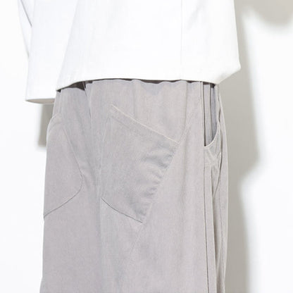Buddha Stones Drawstring Solid Color Tapered Design Cotton Corduroy Men's Harem Pants With Pockets