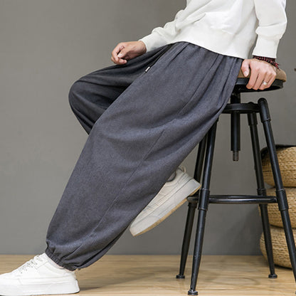 Buddha Stones Commute Plain Men's Thermal Fleece-Lined Ankle-Length Pants With Pockets