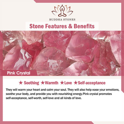 Buddha Stones 925 Sterling Silver Lotus Design Natural Pink Crystal Soothing Bracelet