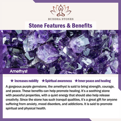 Buddha Stones 925 Sterling Silver Amethyst Lotus Design Natural Balance Bead Bracelet