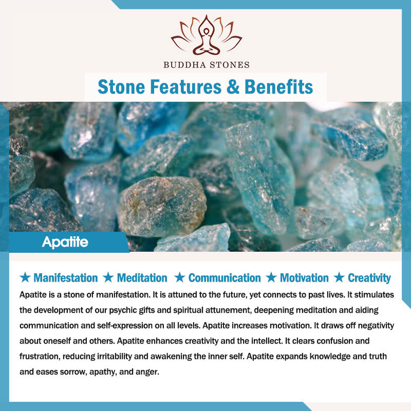 Buddha Stones 925 Sterling Silver Lotus Natural Apatite Creativity Bracelet