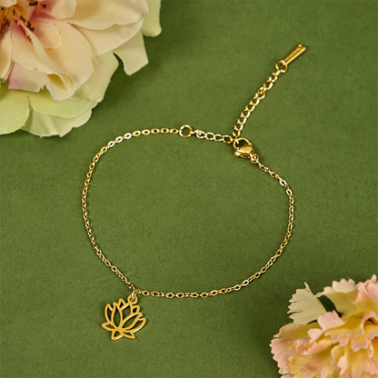 FREE Today: Enlightenment and Balance Lotus Pattern Titanium Steel Bracelet