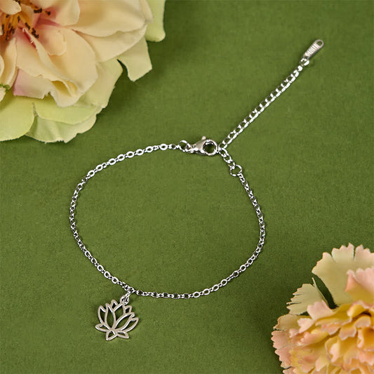 FREE Today: Enlightenment and Balance Lotus Pattern Titanium Steel Bracelet