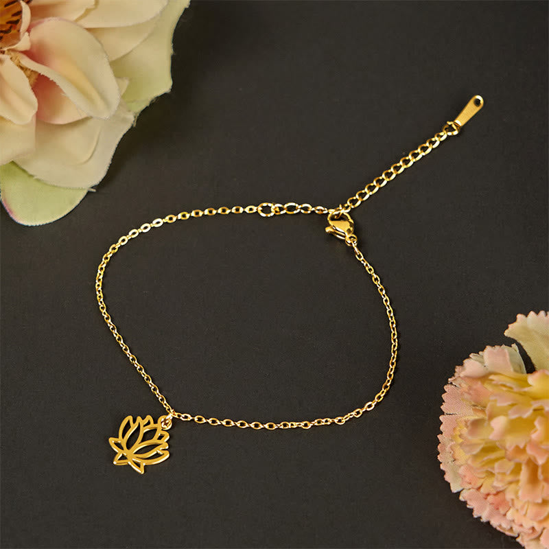 FREE Today: Enlightenment and Balance Lotus Pattern Titanium Steel Bracelet