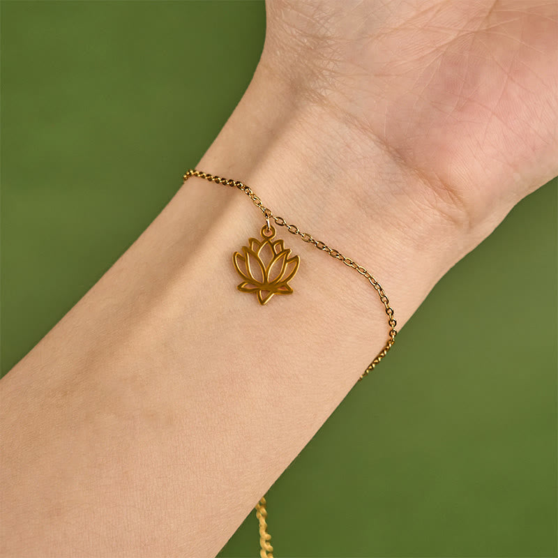 FREE Today: Enlightenment and Balance Lotus Pattern Titanium Steel Bracelet