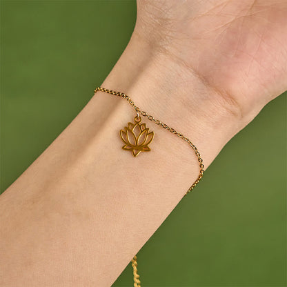 FREE Today: Enlightenment and Balance Lotus Pattern Titanium Steel Bracelet