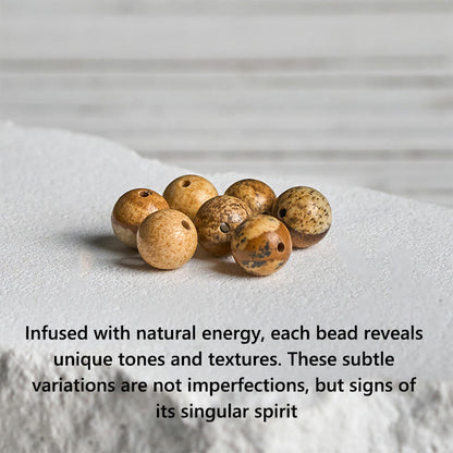 FREE Today: Fortune and Protection Natural Frosted Black Onyx Picture Jasper Bracelet