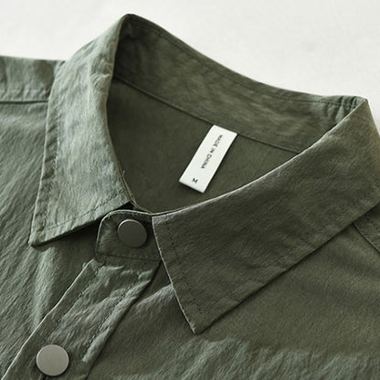 Buddha Stones Daily Long Sleeve Buttons Simple Design Men's Shirt With Pockets
