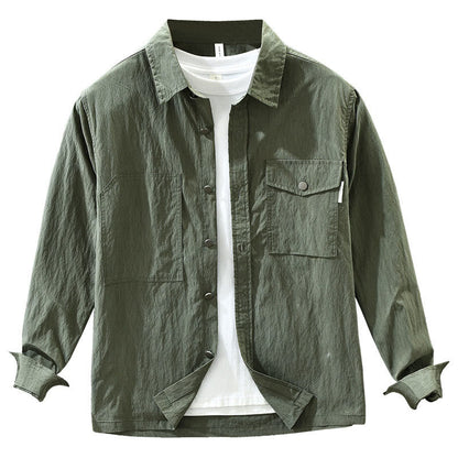 Buddha Stones Daily Long Sleeve Buttons Simple Design Men's Shirt With Pockets
