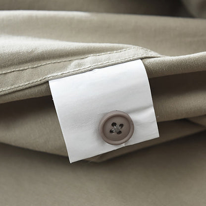 Buddha Stones Daily Plain Buttons Design Men's Long Sleeve Pure Cotton Shirt With Pockets