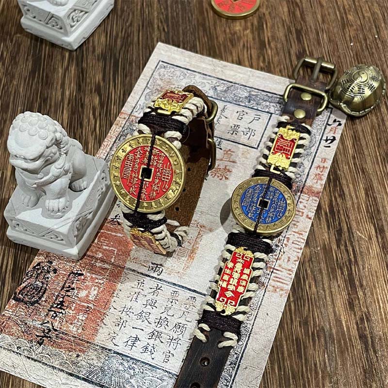 Buddha Stones Mountain Ghosts Spend Money Power Leather Watch Band Bracelet