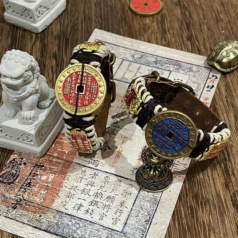 Buddha Stones Mountain Ghosts Spend Money Power Leather Watch Band Bracelet