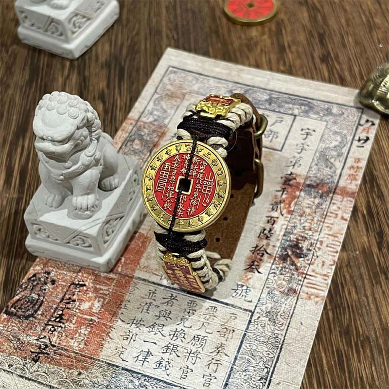 Buddha Stones Mountain Ghosts Spend Money Power Leather Watch Band Bracelet