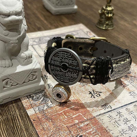 Buddha Stones Five-emperor Coins Mountain Ghosts Spend Money Luck Leather Watch Band Bracelet
