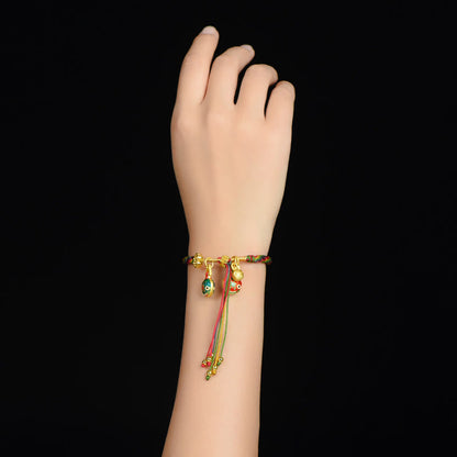 FREE Today: Luck Faith Tibet Gold Swallowing Beast Family Luck Knot Braid Colorful String Bracelet