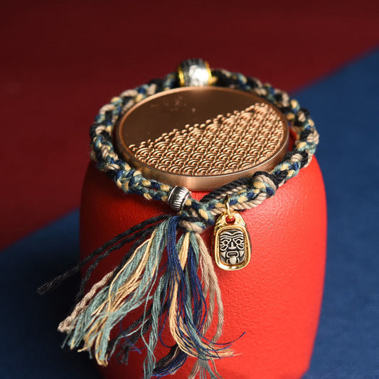 Buddha Stones Tibet Om Mani Padme Hum Carved Zakiram Focus Rope Bracelet