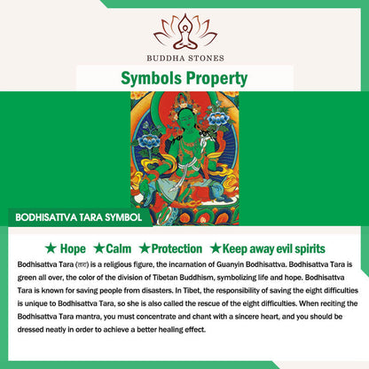 Buddha Stones Bodhisattva Tara Titanium Steel Faith Colored Rope Necklace Pendant