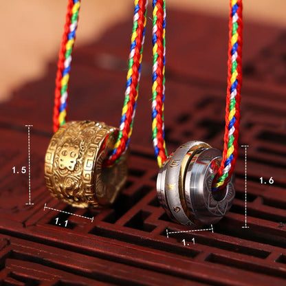 FREE Today: Creativity and Purity Om Mani Padme Hum Titanium Steel Rotatable Necklace Pendant