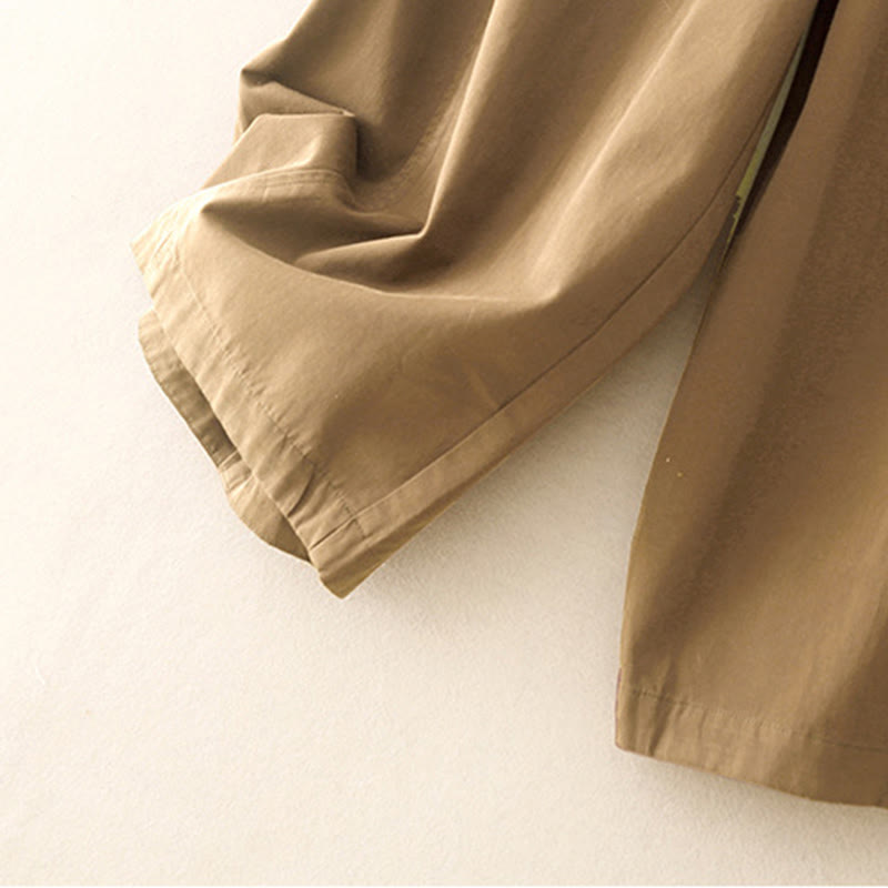Buddha Stones Plain 7-8 Length Women's Harem Cotton Pants With Pockets