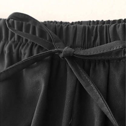 Buddha Stones Plain 7-8 Length Women's Harem Cotton Pants With Pockets