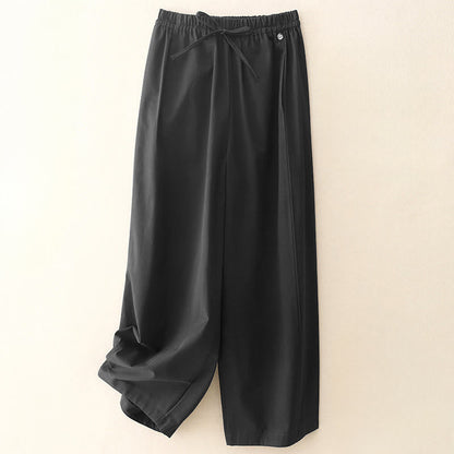 Buddha Stones Plain 7-8 Length Women's Harem Cotton Pants With Pockets