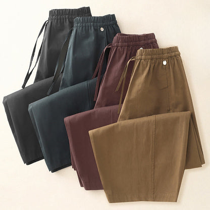 Buddha Stones Plain 7-8 Length Women's Harem Cotton Pants With Pockets