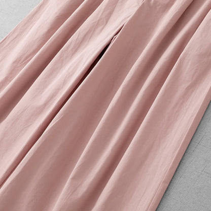 Buddha Stones Casual Plain Polyester Women's 7-8 Length Wide Leg Pants With Pockets