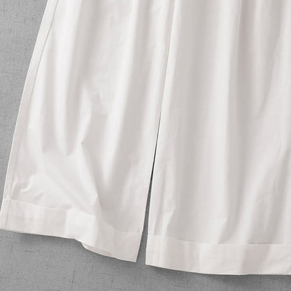 Buddha Stones Casual Plain Polyester Women's 7-8 Length Wide Leg Pants With Pockets
