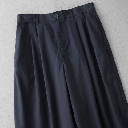 Buddha Stones Casual Plain Polyester Women's 7-8 Length Wide Leg Pants With Pockets