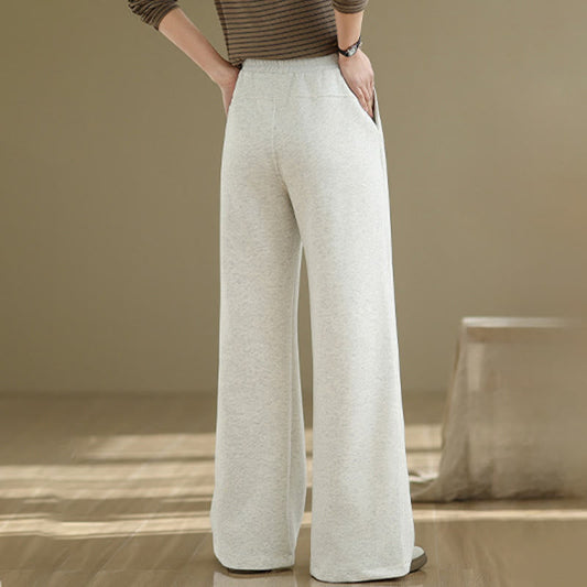 Buddha Stones Casual Plain Cotton Women's Wide Leg Pants With Pockets
