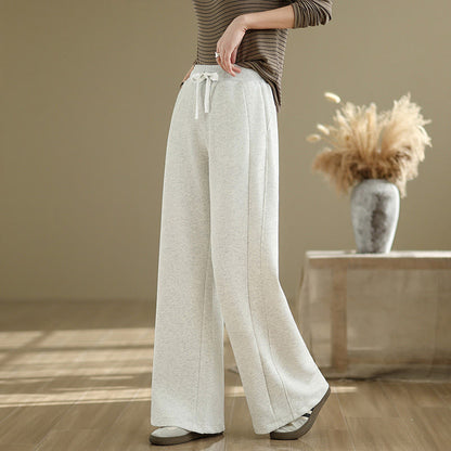 Buddha Stones Casual Plain Cotton Women's Wide Leg Pants With Pockets