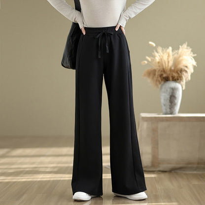 Buddha Stones Casual Plain Cotton Women's Wide Leg Pants With Pockets